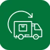 Reverse Logistics Specialists icon - delivery truck with return arrow